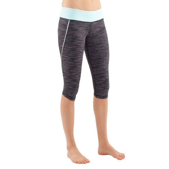 Lululemon Run Excel Crop Wee Are From Space Black Aquamarine Women Leggings Sz 4 - Picture 1 of 7